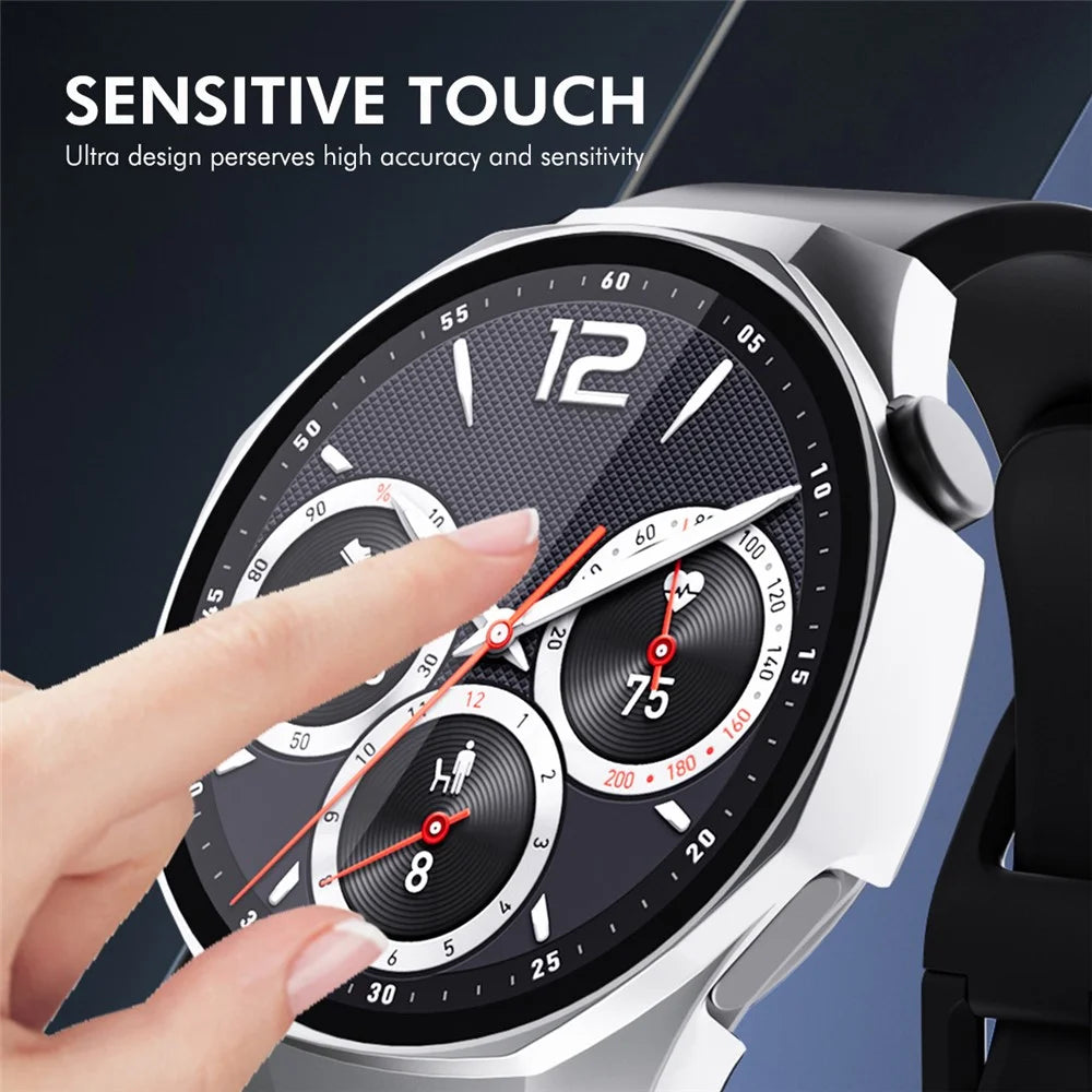 ENKAY HAT PRINCE For Huawei Watch GT 5 Pro 42mm Watch Case   Rubberized Hard PC Cover with Tempered Glass - White - 4