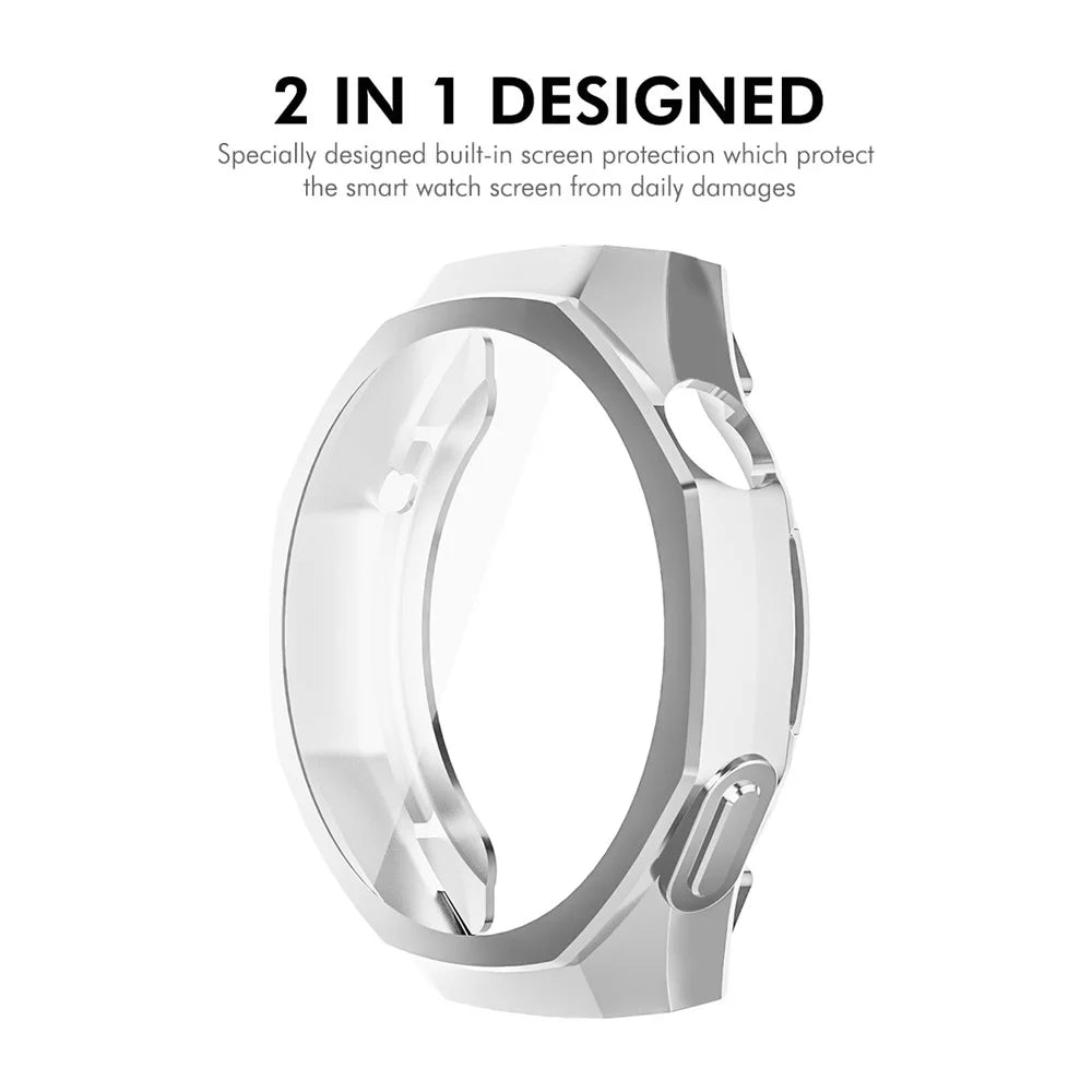 ENKAY HAT PRINCE For Huawei Watch GT 5 Pro 46mm TPU Watch Case   Electroplating Watch Cover with Screen Protector - Pink - 2