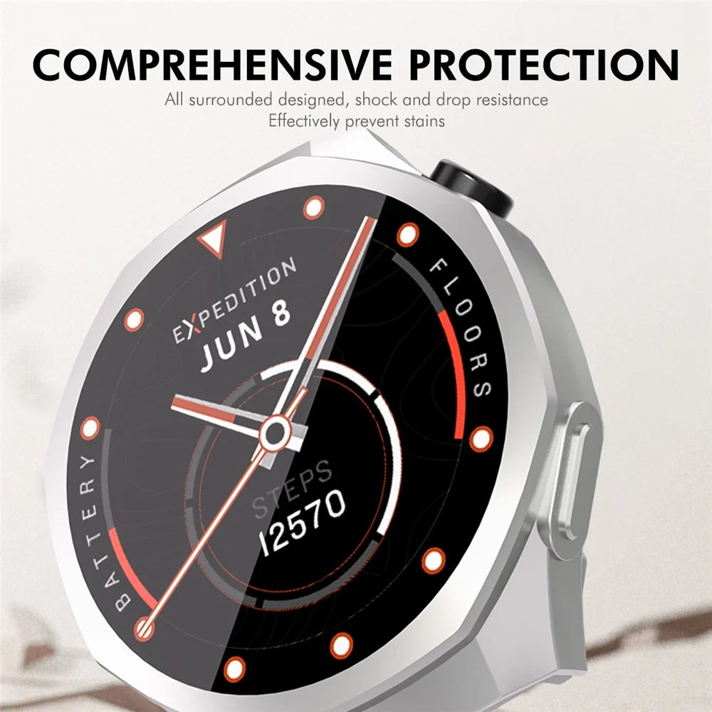 ENKAY HAT PRINCE For Huawei Watch GT 5 Pro 46mm TPU Watch Case   Electroplating Watch Cover with Screen Protector - Pink - 5