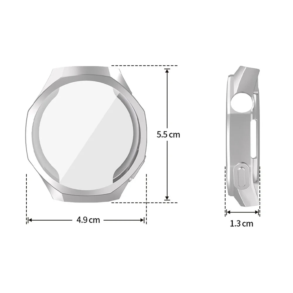 ENKAY HAT PRINCE For Huawei Watch GT 5 Pro 46mm TPU Watch Case   Electroplating Watch Cover with Screen Protector - Pink - 7