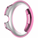 For Google Pixel Watch 3 45mm Hollow-Out Cover Rhinestone Decor PC Watch Frame Case - Electroplating Pink - 5