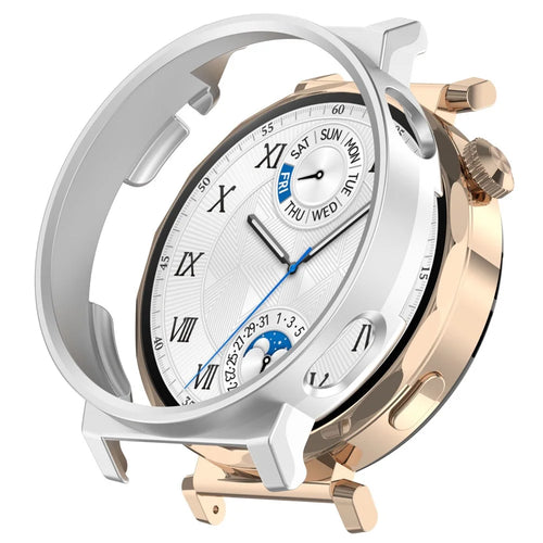 For Huawei Watch GT 5 Pro 42mm Protective Case Hollow-Out PC Watch Frame Cover - Silver - 1