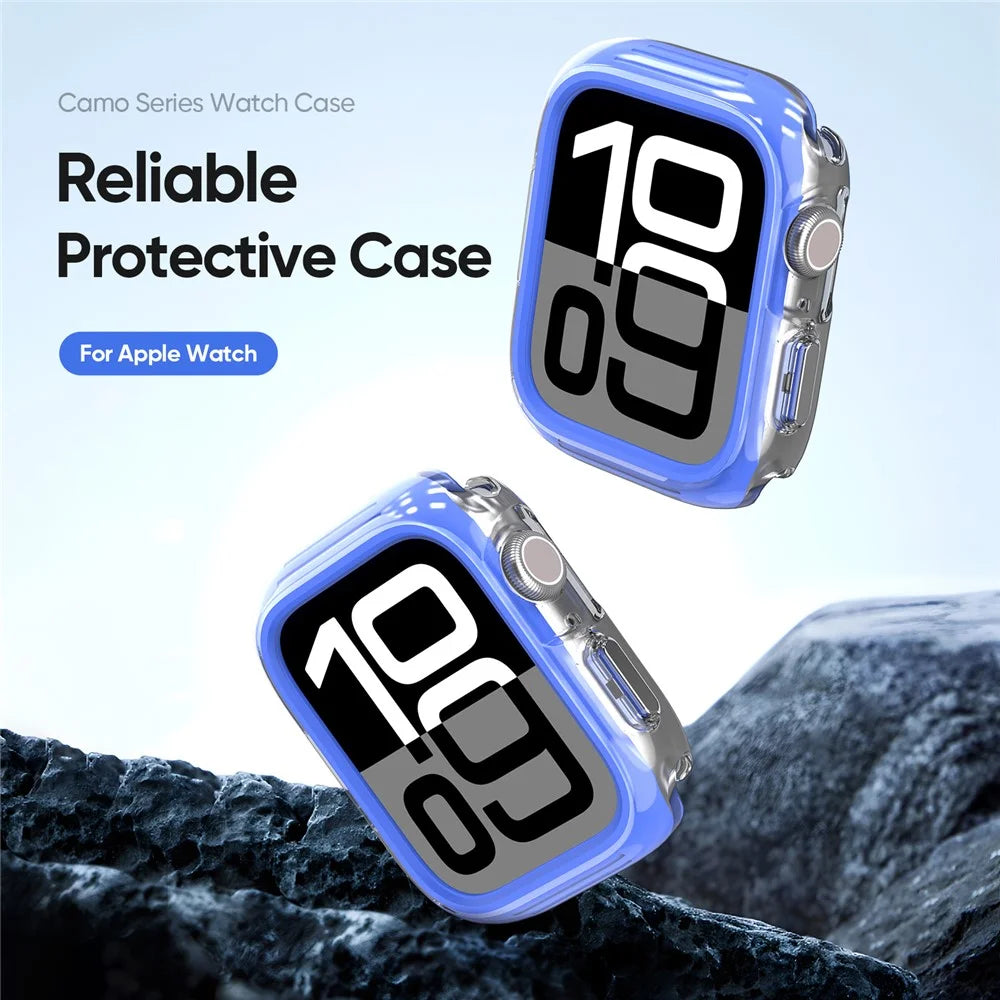 DUX DUCIS For Apple Watch Series 11 / 10 46mm  Camo Series Watch Case PC+TPU Watch Cover Protector - Blue - 3