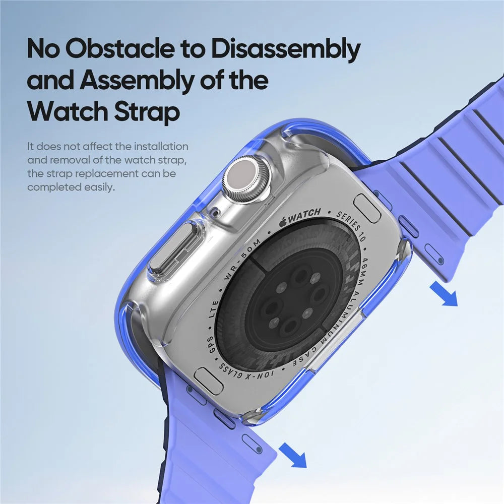 DUX DUCIS For Apple Watch Series 11 / 10 46mm  Camo Series Watch Case PC+TPU Watch Cover Protector - Blue - 5