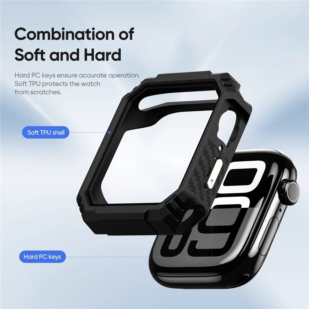 DUX DUCIS For Apple Watch Series 11 / 10 42mm  Damo Series Watch Case PC+TPU Drop-proof Watch Protective Cover - Black - 4
