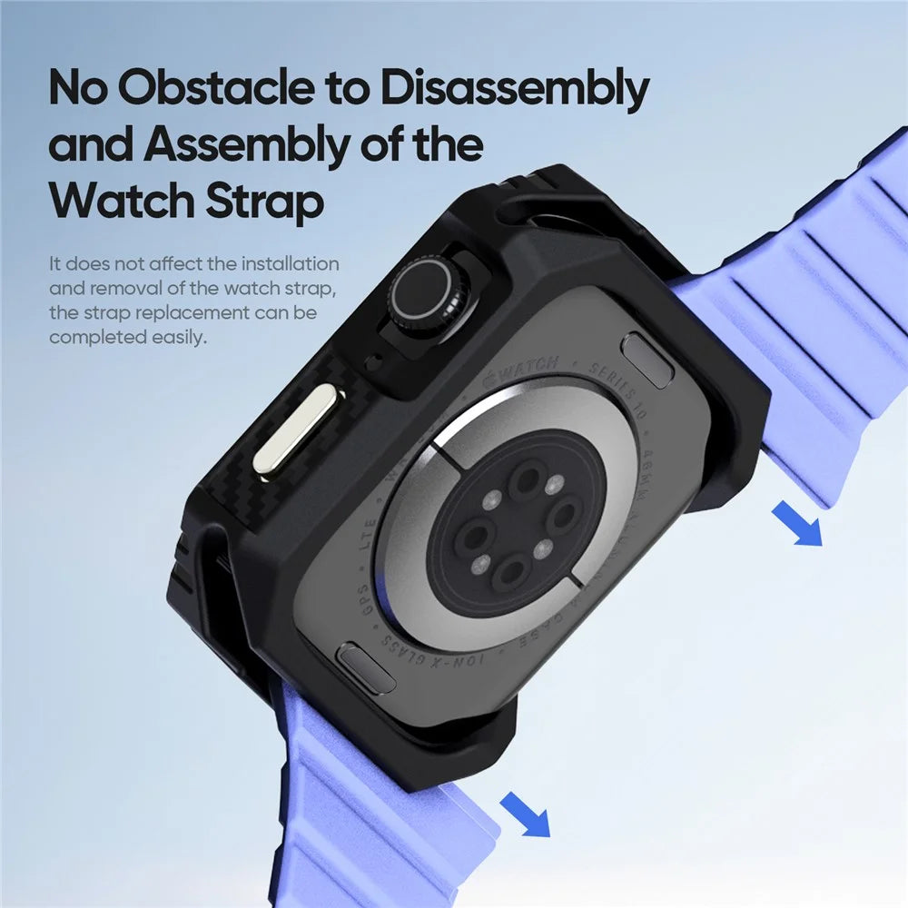 DUX DUCIS For Apple Watch Series 11 / 10 42mm  Damo Series Watch Case PC+TPU Drop-proof Watch Protective Cover - Black - 5
