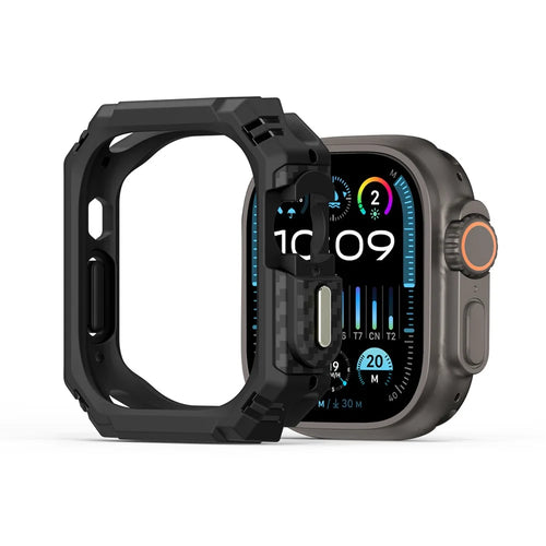 DUX DUCIS For Apple Watch Ultra 3 / Ultra 2 / Ultra 49mm  Damo Series Watch Case PC+TPU Drop-proof Watch Protective Cover - Black - 1