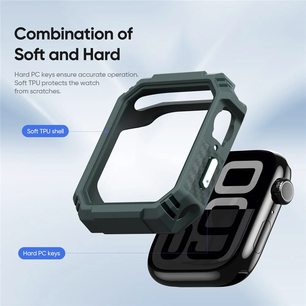 DUX DUCIS For Apple Watch Series 11 / 10 46mm  Damo Series Watch Case PC+TPU Drop-proof Watch Protective Cover - Green - 4