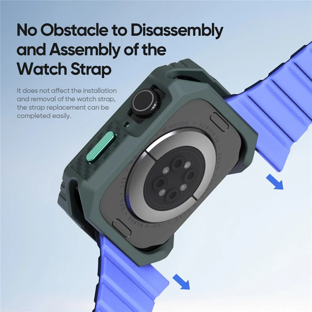 DUX DUCIS For Apple Watch Series 11 / 10 46mm  Damo Series Watch Case PC+TPU Drop-proof Watch Protective Cover - Green - 5