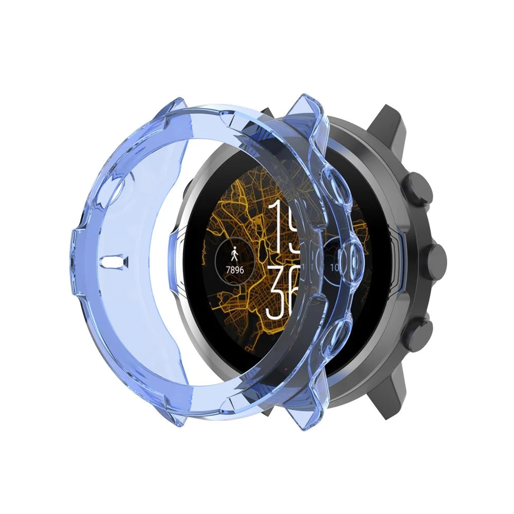Soft TPU Smart Watch Protective Half Coverage Hollow Cover for Suunto 7 - Blue - 2