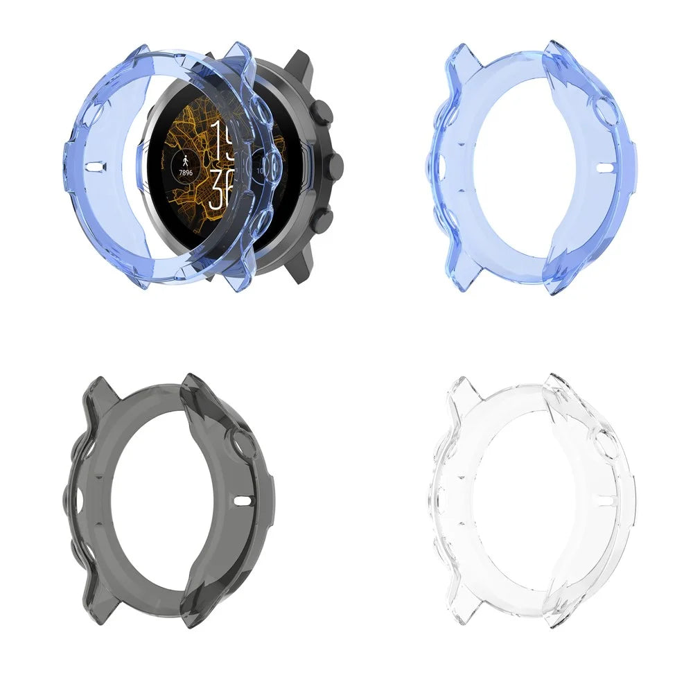 Soft TPU Smart Watch Protective Half Coverage Hollow Cover for Suunto 7 - Blue - 5