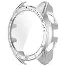 For Garmin Fenix 8 Solar 51mm Watch Case PC Frame Cover with Tempered Glass Screen Film - Silver / Black - 3