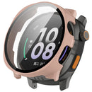 For Keep Watch Pilot 1 Watch Case PC Frame Cover with Tempered Glass Screen Film - Pink - 1