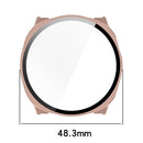 For Keep Watch Pilot 1 Watch Case PC Frame Cover with Tempered Glass Screen Film - Pink - 7