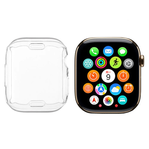 For Apple Watch Series 9 / 8 / 7 41mm Watch Case Full Coverage Flexible TPU Protective Cover - Transparent White - 1