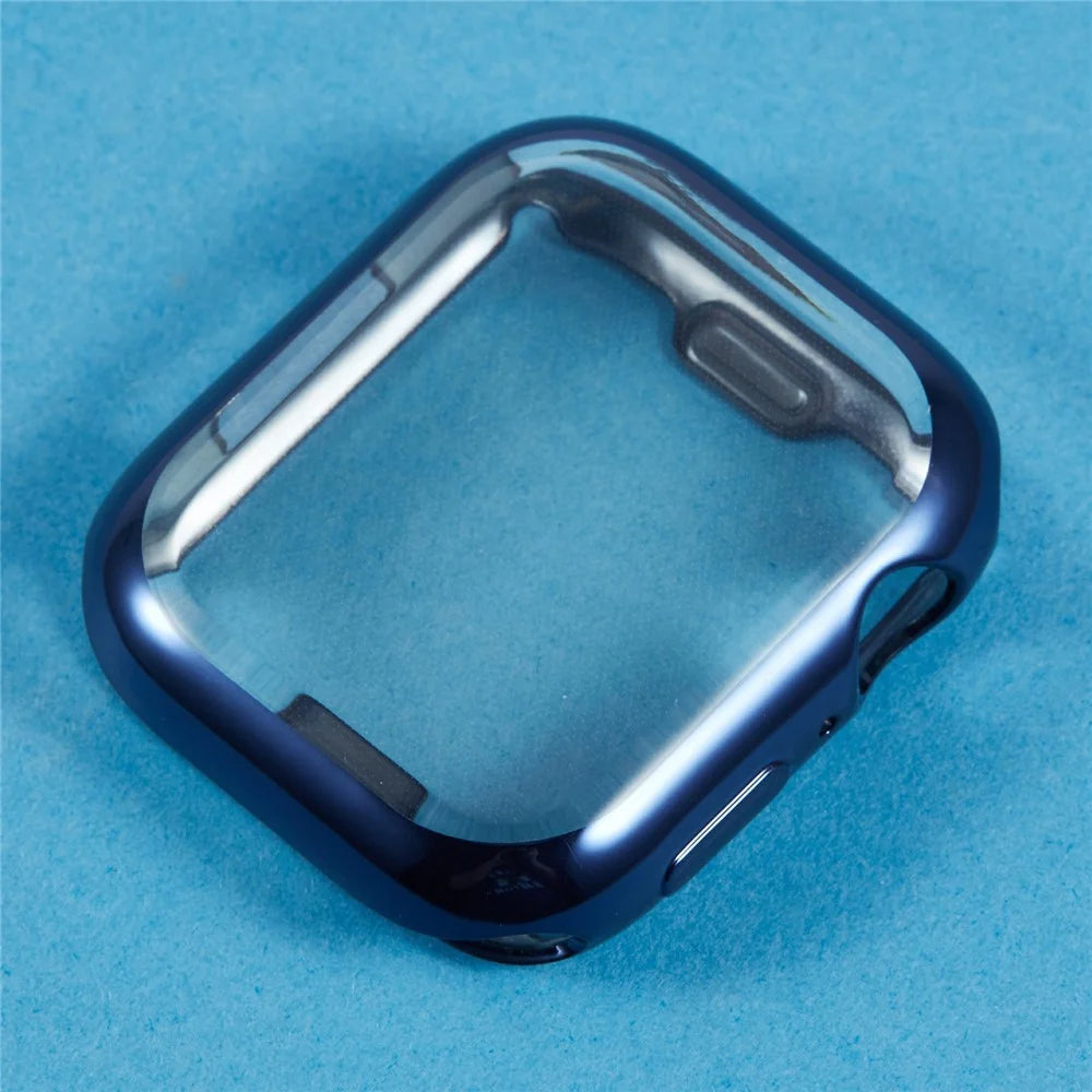 For Apple Watch Series 9 / 8 / 7 41mm Watch Case Flexible TPU Cover Full Coverage Electroplating - Midnight Blue - 3
