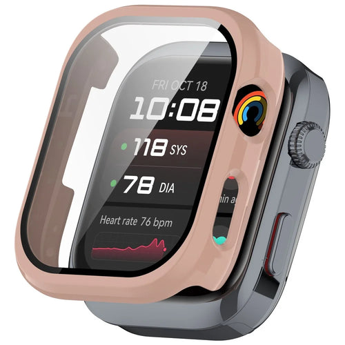 For Huawei Watch D2 Case Hard PC All Around Watch Cover with Tempered Glass Film - Pink - 1