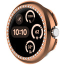 Hollow-Out Cover For Google Pixel Watch 3 41mm / Watch 2 / Watch , Rhinestone Decor PC Watch Frame Case - Electroplating Rose Gold - 2