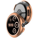 Hollow-Out Cover For Google Pixel Watch 3 41mm / Watch 2 / Watch , Rhinestone Decor PC Watch Frame Case - Electroplating Rose Gold - 3