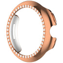 Hollow-Out Cover For Google Pixel Watch 3 41mm / Watch 2 / Watch , Rhinestone Decor PC Watch Frame Case - Electroplating Rose Gold - 4