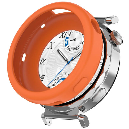 For Huawei Watch GT 5 Pro 42mm Case Soft Silicone Protective Frame Cover - Orange - 1