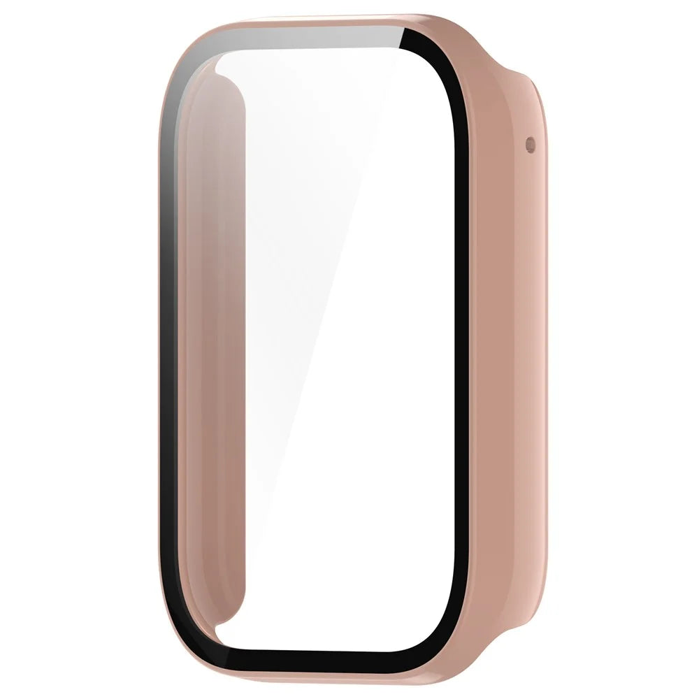 For Xiaomi Smart Band 9 Pro Case Hard PC Full Coverage Watch Cover with Tempered Glass Film - Pink - 3