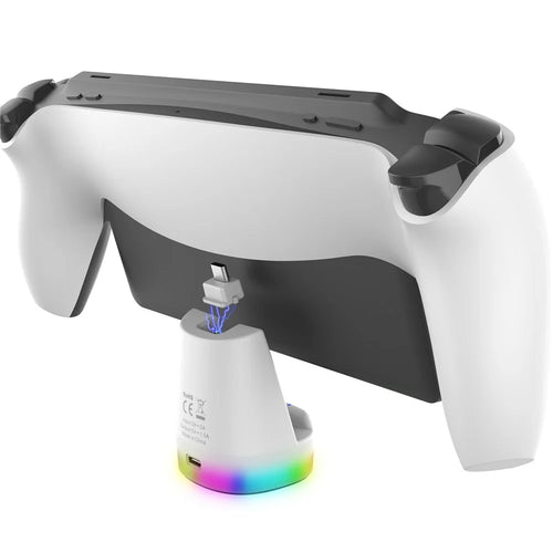 IPEGA PG-P5P25A For Sony PS5 Portal Charger Station RGB Lighting Magnetic Charging Dock - White - 1