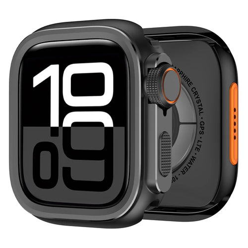 For Apple Watch 11 / 10 46mm Protective Cover Instant Transformation Ultra Alloy Metal Conversion Case - Black - 1