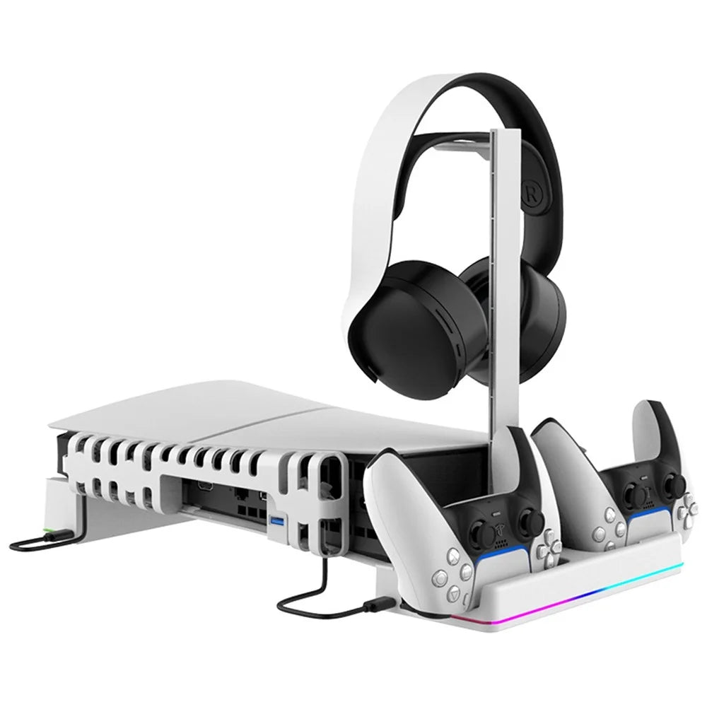 IPEGA PG-P5S039 For Sony PS5 Slim Game Console Horizontal Cooling Stand Gamepad Charging Base - 3