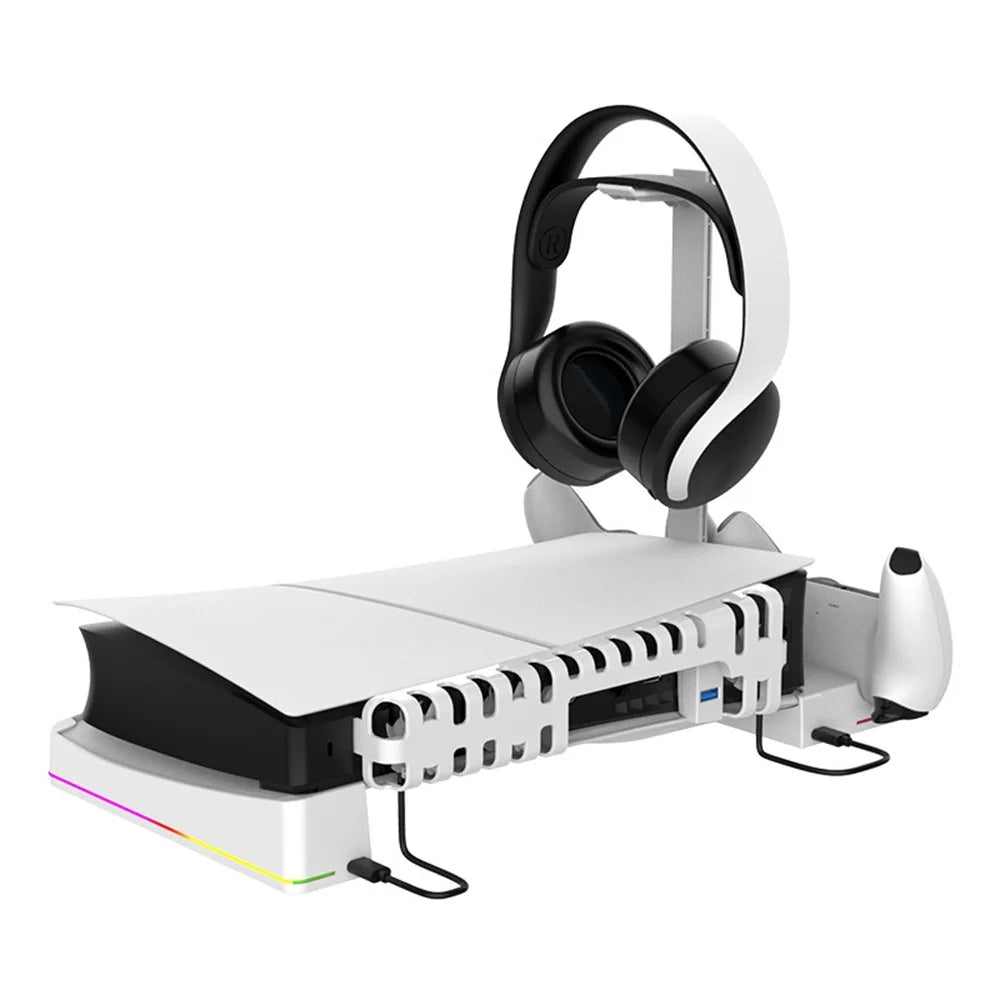 IPEGA PG-P5S039 For Sony PS5 Slim Game Console Horizontal Cooling Stand Gamepad Charging Base - 4