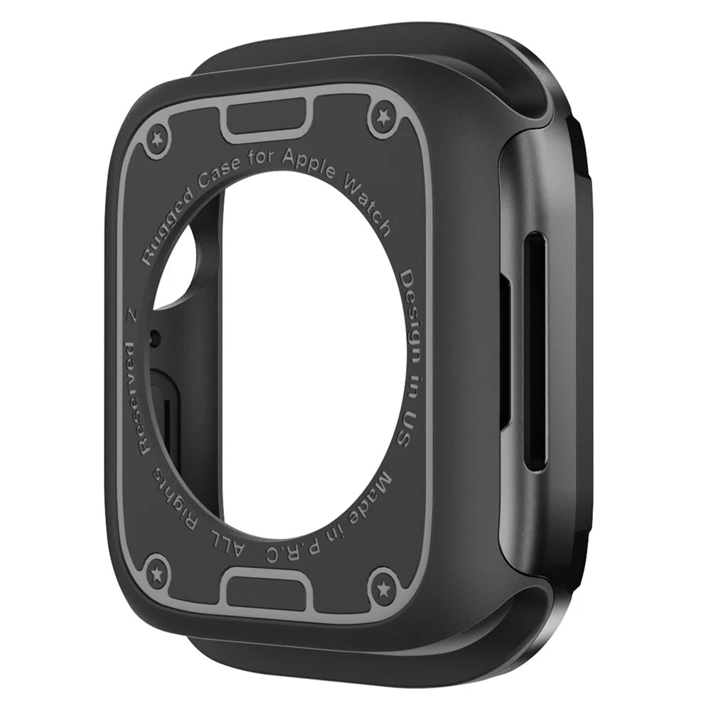 Watch Case Set for Apple Watch Series 11 / 10 46mm Hard PC+TPU Watch Frame Cover Combo - Black - 3