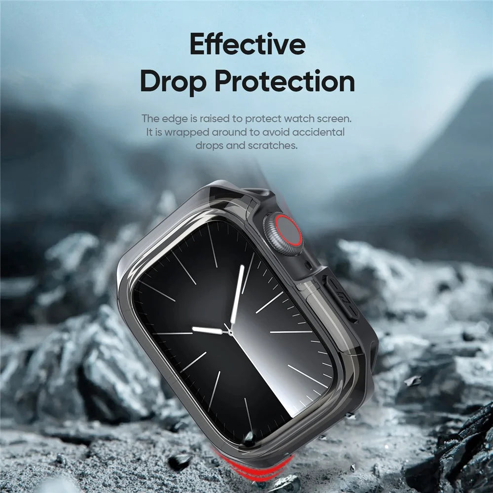 DUX DUCIS For Apple Watch Series 11 / 10 42mm Case  Tamo SeriesPC+Silicone Watch Cover Protector - Translucent Black - 6