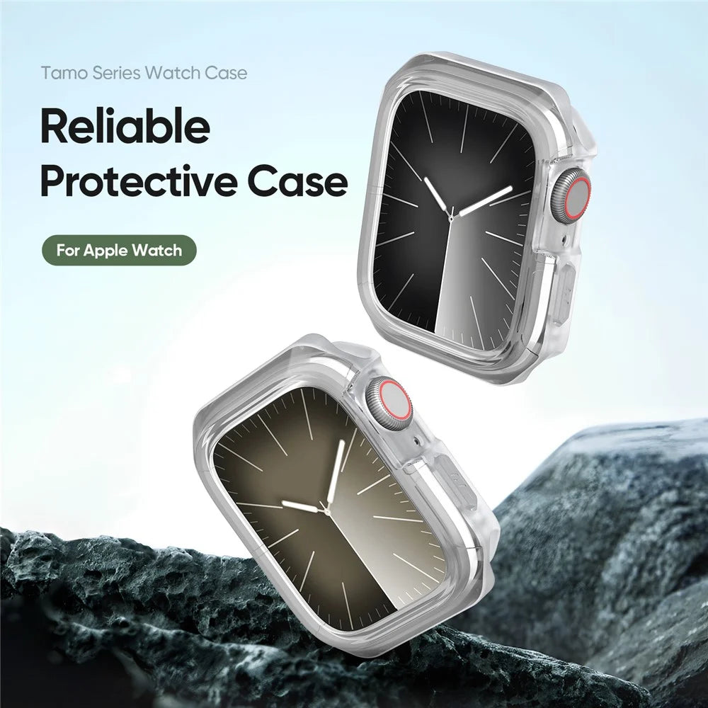 DUX DUCIS For Apple Watch Series 11 / 10 46mm Case  Tamo SeriesPC+Silicone Watch Cover Protector - Transparent White - 3
