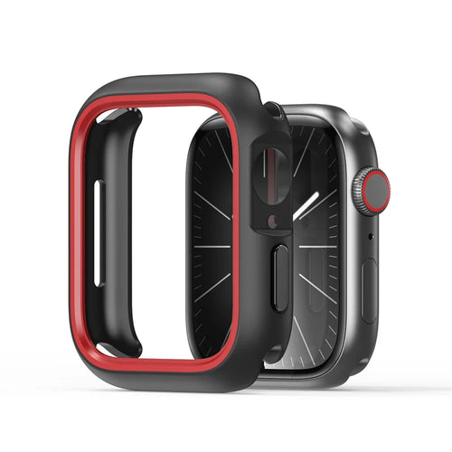 DUX DUCIS For Apple Watch Series 11 / 10 42mm Case  Bamo Series Watch Cover Shockproof Smartwatch Protector - Black Red - 1