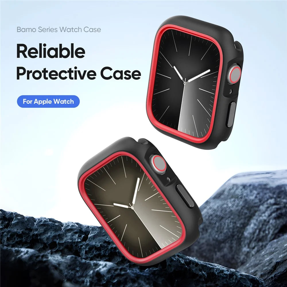 DUX DUCIS For Apple Watch Series 11 / 10 42mm Case  Bamo Series Watch Cover Shockproof Smartwatch Protector - Black Red - 3