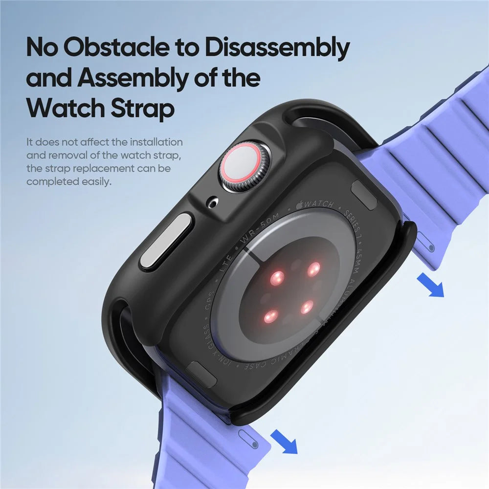 DUX DUCIS For Apple Watch Series 11 / 10 42mm Case  Bamo Series Watch Cover Shockproof Smartwatch Protector - Black Red - 5