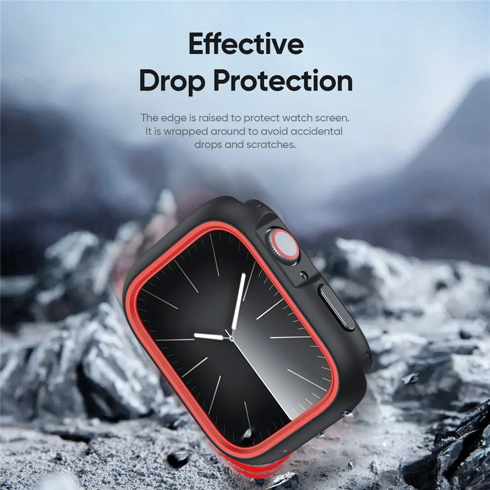 DUX DUCIS For Apple Watch Series 11 / 10 42mm Case  Bamo Series Watch Cover Shockproof Smartwatch Protector - Black Red - 6