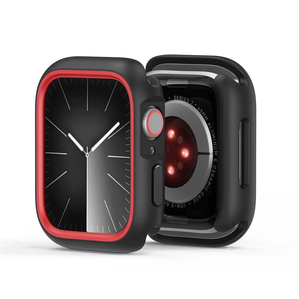 DUX DUCIS For Apple Watch Series 11 / 10 46mm Case  Bamo Series Watch Cover Shockproof Smartwatch Protector - Black Red - 2