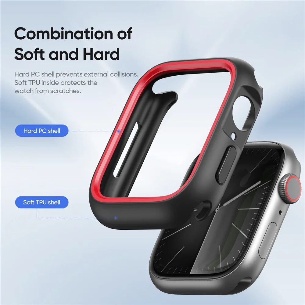 DUX DUCIS For Apple Watch Series 11 / 10 46mm Case  Bamo Series Watch Cover Shockproof Smartwatch Protector - Black Red - 4