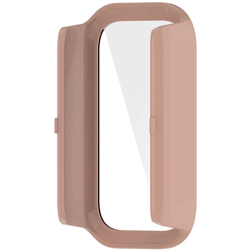 For Xiaomi Smart Band 9 Active / Redmi Band 3 Watch Case PC Cover with Tempered Glass Screen Film - Pink - 3