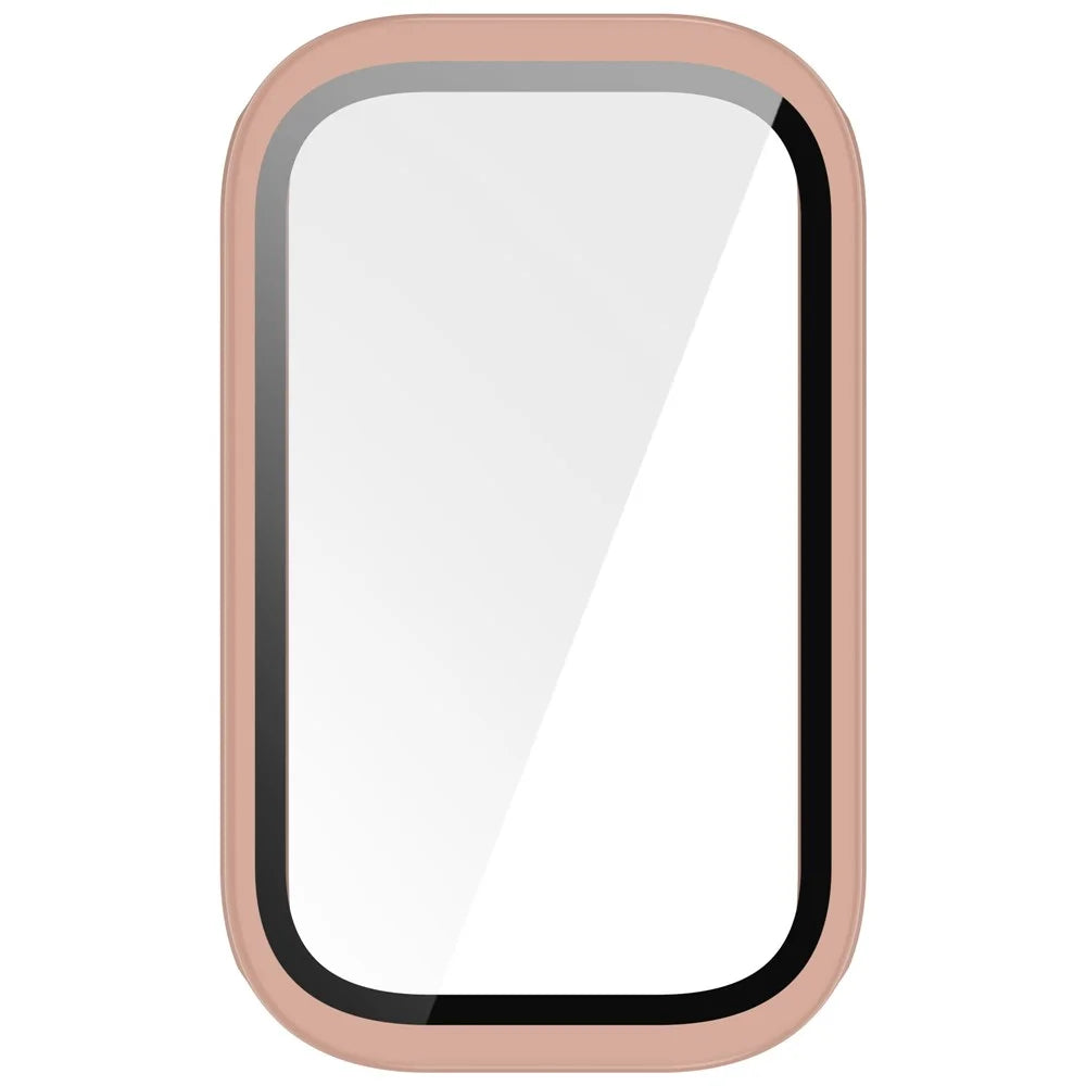 For Xiaomi Smart Band 9 Active / Redmi Band 3 Watch Case PC Cover with Tempered Glass Screen Film - Pink - 4