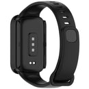 For Xiaomi Smart Band 9 Active / Redmi Band 3 Hollow-Out Cover Rhinestone Decor PC Watch Frame Case - Electroplating Black - 6