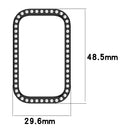 For Xiaomi Smart Band 9 Active / Redmi Band 3 Hollow-Out Cover Rhinestone Decor PC Watch Frame Case - Electroplating Black - 7