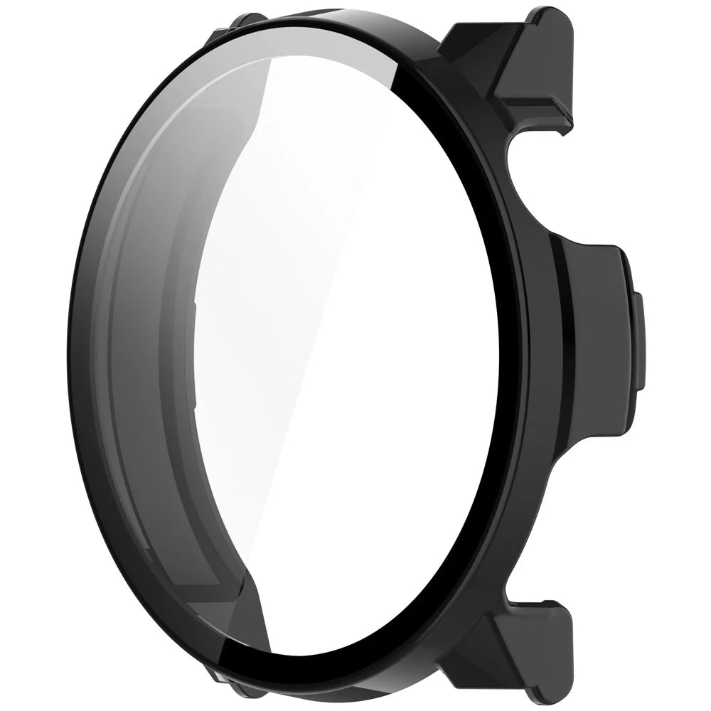 For Coros Pace Pro Watch Case PC Frame Cover with Tempered Glass Screen Film - Black - 2