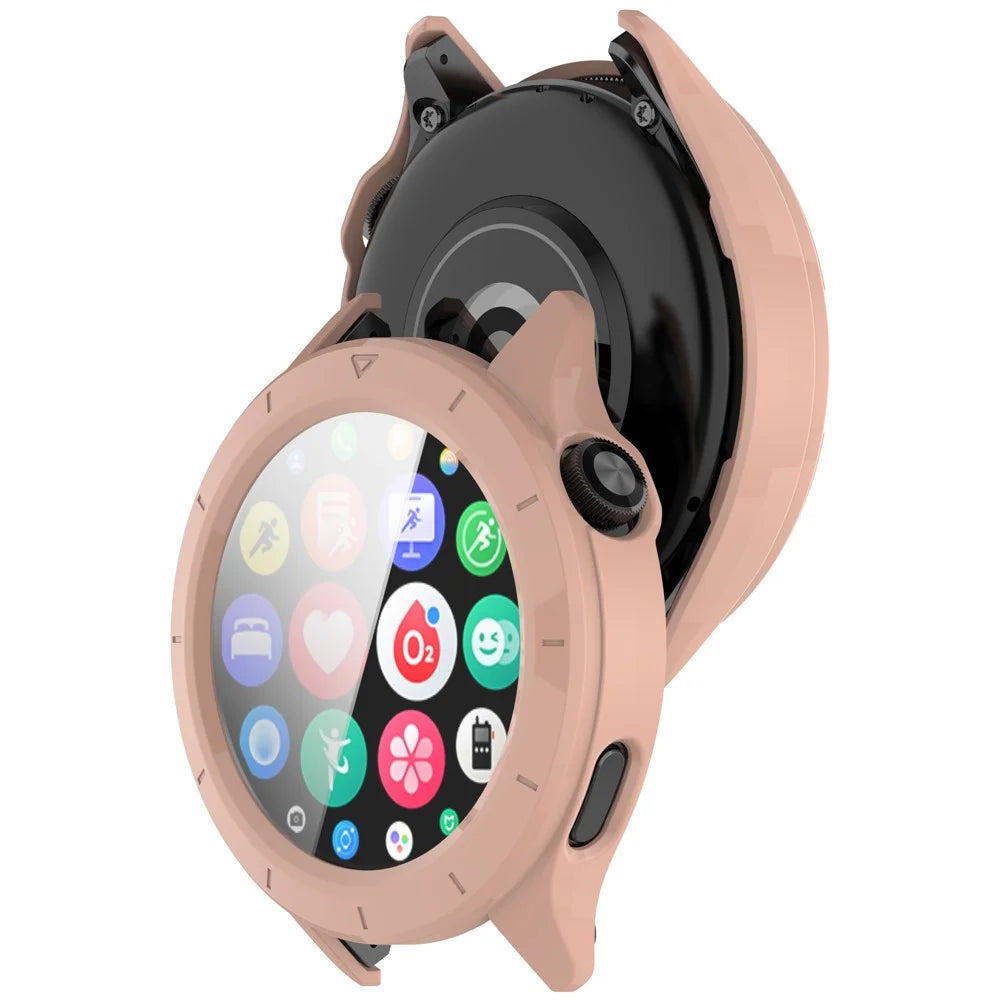 For Xiaomi Watch S4 / S4 eSIM Version Watch Case PC Frame Cover with Tempered Glass Screen Film - Pink - 6