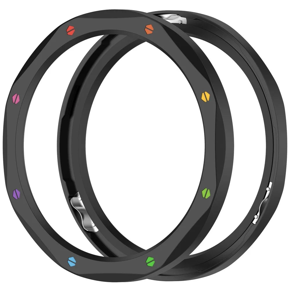 For Xiaomi Watch S4 / S4 eSIM Version / S3 / S3 eSIM Version Bezel Ring 316 Stainless Steel Bezel Loop Cover - Black+Rainbow - 4