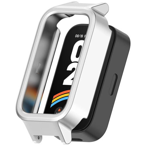 For Xiaomi Smart Band 9 Active / Redmi Band 3 Watch Case Semi-Enclosed Hollow PC Cover - Matte Silver - 1
