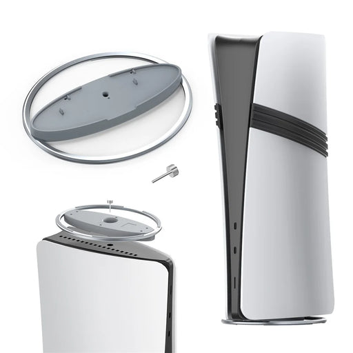 JYS JYS-P5216 Vertical Stand for Sony PlayStation 5 Pro / Playstation 5 / PS5 Slim Game Console Round Base - Grey - 2