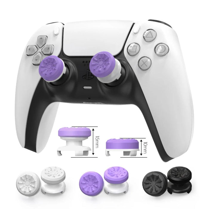 2Pcs Silicone Thumb Stick Grips for Sony PlayStation 5 / 4 / 8BitDo Ultimate Controller Anti-Slip Thumb Caps - Purple - 2