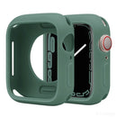 Silicone Protective Case For Apple Watch Series 9  /  8  /  7 45mm Candy Color Shockproof Watch Cover - Pine Needle Green - 1